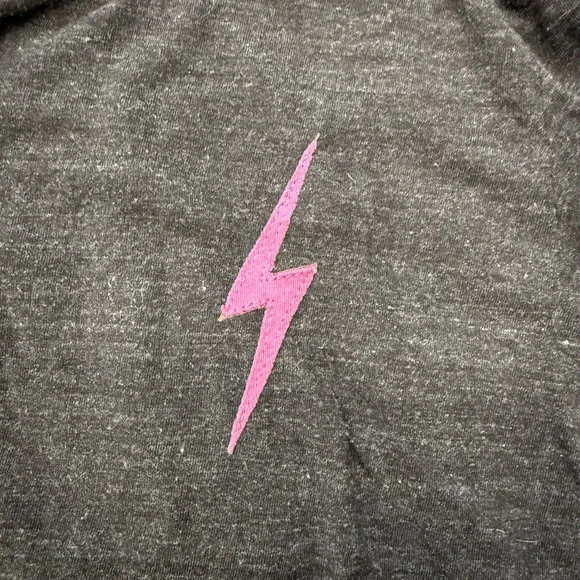 Aviator Nation Black Tee with Pink Bolt - Picture 3 of 4